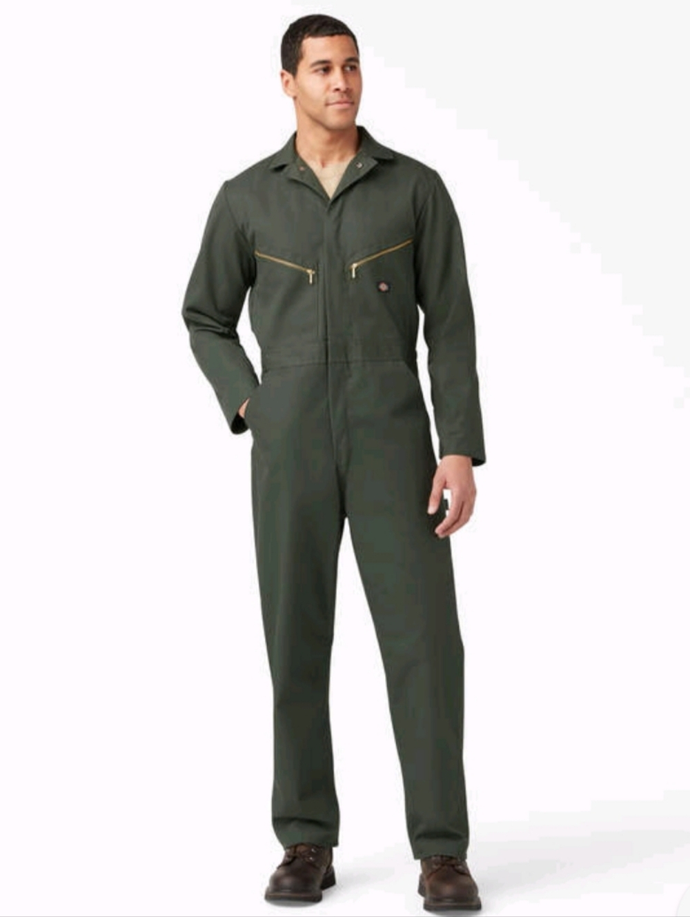 Vintage Dickies NOS Dark Green Deluxe Long Sleeve Coveralls Workwear 48 Tall XL